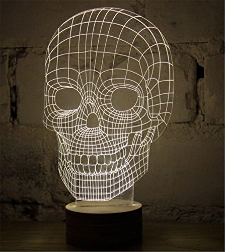 3d Optical Illusion Visualization LED Art Sculpture Night Lights Desk Lamp Art Decor- Unique Lighting Effects (Skeleton)