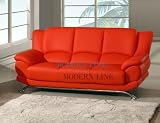 Modern Contemporary Red Leather Sofa
