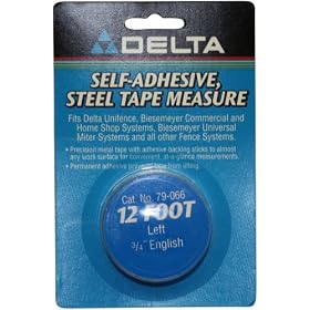 Biesemeyer 79-066 12-Foot-by-3/4-Inch Left Miter Saw English Adhesive-Backed Measuring Tape