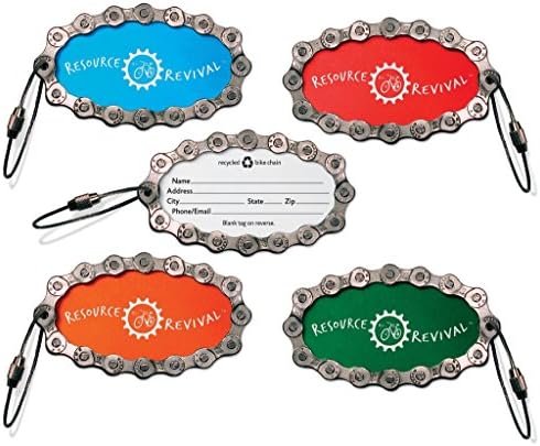 Resource Revival Recycled Bicycle Chain Luggage Tag | BLUE