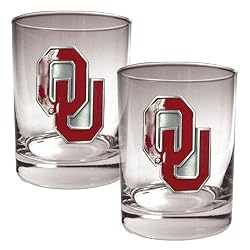 Oklahoma Sooners NCAA 2pc Rocks Glass Set by Great American Products