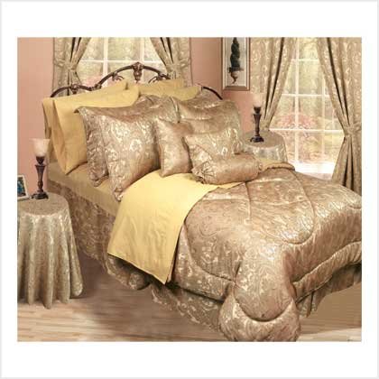 30 Piece Gold Bedding Ensemble