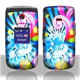 Premium - Samsung R250/Contour Rubber Design Neon Floral Cover - Faceplate  ....