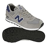 New Balance Men's ML574 Sneaker,Grey/Blue Suede,10.5 D US