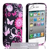 iPhone 4 / 4S Pink And Black Floral Butterfly Silicone Caseby Yousave Accessories�