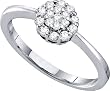 Stunning 14k. Solid White Gold 1/4 Ct. Genuine Diamond Promise Ring " Size 7 "
