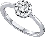 Stunning 14k. Solid White Gold 1/4 Ct. Genuine Diamond Promise Ring " Size 7 "