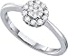Stunning 14k. Solid White Gold 1/4 Ct. Genuine Diamond Promise Ring " Size 7 "
