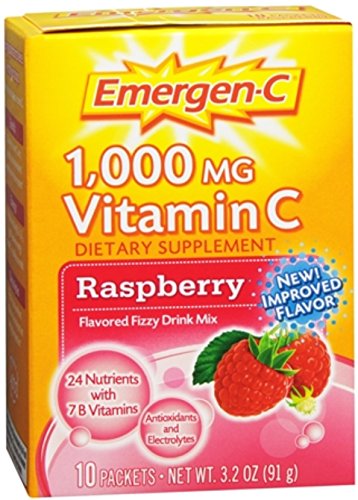 Emergen-CDietary Supplement with 1000mg Vitamin C (Raspberry Flavor, 10-Count 0.32 oz. Packets, Pack of 3)