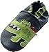 Carozoo Crocodile Dark Blue Unisex Baby Soft Sole Leather Shoes
