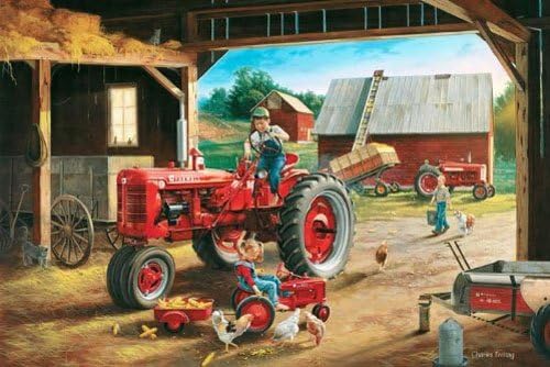 "Farmall Friends" Farm Tractor Cotton Quilt Panel (Great for Quilting, Sewing, Craft Projects, a Child's Quilt, &amp; More) 35" x 44" Wide