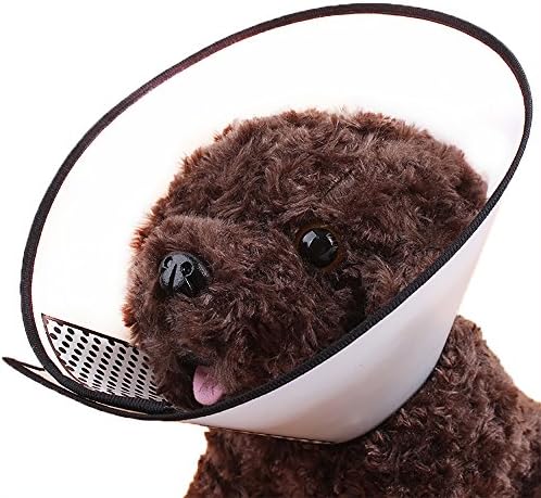 Suica Dog Cat Elizabethan Collar Anti-Bite Wound-Recovery Soft Translucent, S