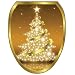 Toilet Tattoos TT-X609-O Gold Christmas Tree Decorative Applique For Toilet Lid, Elongated