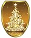 Toilet Tattoos TT-X609-O Gold Christmas Tree Decorative Applique For Toilet Lid, Elongated