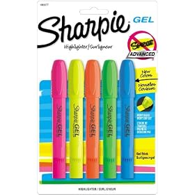 Sharpie Accent Gel Highlighters, 5 Colored Highlighters (1803277)