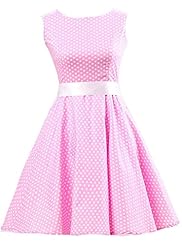 Strapless Polka Dot Print Cotton Cocktail Bridesmaid Dress/Party Dress 
