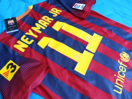 2013-14 Neymar Barcelona Home Jersey. La Liga & TV3 patch. Size Men XL