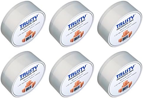 Trusty Packing Tape Roll 1.88-Inch x 109.4 Yard, Clear, Pack of 6