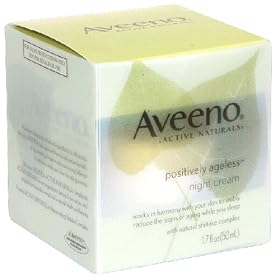 Aveeno Active Naturals Positively Ageless Night Cream with Natural Shiitake Complex, 1.7-Ounce Jar