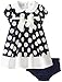 Bonnie Baby Baby Girls' Scuba Dot Bow Front Dress