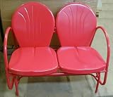 Metal 2 Seat Retro Tulip Lawn Glider - Red