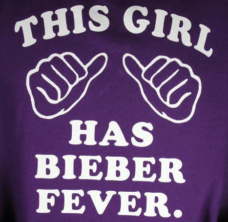 This Girl Has Bieber Fever Purple Hoodie Adult Sweatshirt