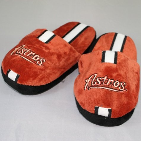Houston Astros Youth Team Stripe Plush Slippers