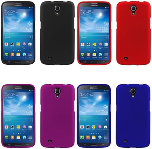 iFase Brand Samsung Galaxy Mega 6.3 I9200/I9205 Combo Rubber Black + Rubber Dark Blue + Rubber Red + Rubber Purple Protective Case Faceplate Cover for Samsung Galaxy Mega 6.3 I9200/I9205