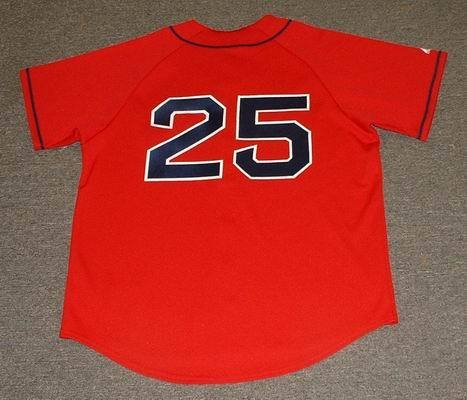 MIKE LOWELL Boston Red Sox Majestic Athletic Alternate Home Baseball Jersey, LARGE