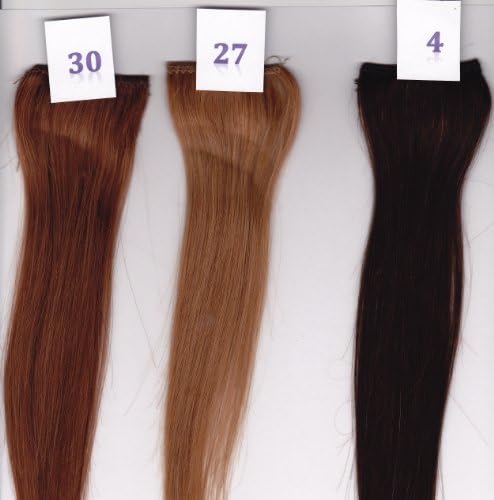 10" Indian 100% Human Hair Clip On In Extensions 8 Piece Set Color 30 Medium Auburn