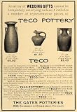 1907 Ad Gates Teco Pottery Models Wedding Gifts Pricing - Original Print Ad