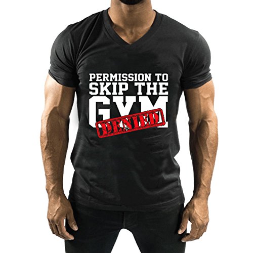 DashX Skip The Gym Teefit Fitness Series Mens V-Neck T-Shirt