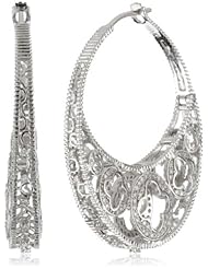 Katie Decker "Quatrefoil" 18k White Gold and Diamond Profile Earrings