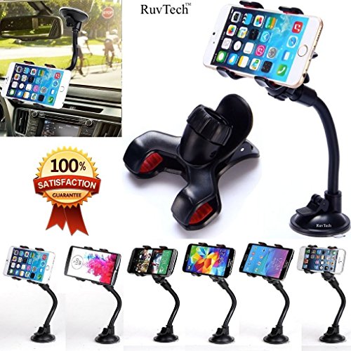Car Mount, RuvTechTM, Cell phone Car Holder, Car Holder for Cell Phone, Car holder for or all phones iPhone, Galaxy, HTC, Note etc. Car Mount for cell phones. UNIVERSAL car holder. iPhone car holder