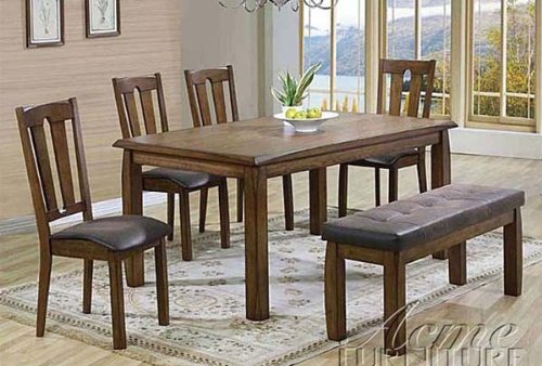 6pc Casual Dining Table Oak Finish