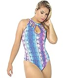 Brazilian Leotard in Snake Skin pattern and Drop Neckline style Fitness Wear S/M