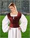 Pirate Wench Peasant Renaissance Medieval Costume Corset Bodice (Medium, Mehroon)