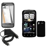 iNcido Brand HTC Sensation 4G Combo Rubber Black Protective Case Faceplate  ....