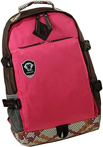 CHAOKUPAI Outdoor Nylon Durable Travel Laptop Backpack Rose