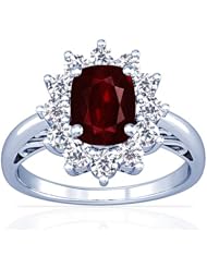Platinum Cushion Cut Ruby Ring With Sidestones (GIA Certificate)