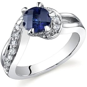 Majestic Wave 1.25 carats Sapphire Ring in Sterling Silver Size 5 Free Shipping