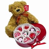 Review Lady Fortunes®  / Tin of 16 Chocolate Heart Sprinkles Oreos® & Large Russ® Bear