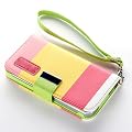 New Official Speedythings � HYBRID STAND Pink-Yellow-Red WALLET FLIP LEATHER CASE COVER FOR Apple iPhone 4 4S + FREE Screen Protector