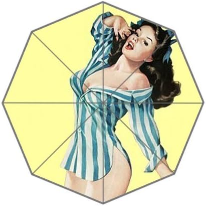 Supreme Dance!Custom hardcover Illustrated Vintage girl Compact Foldable Rain Umbrella!Best gifts you need!