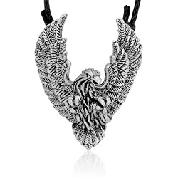 Ziovani Eagle Protection-Vision Symbol Invisible Bail Stainless Steel Pendant Necklace