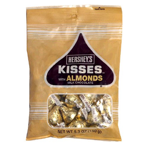 Kisses With Almonds, 5.3-Ounce Bags (Pack of 12) by Hershey
