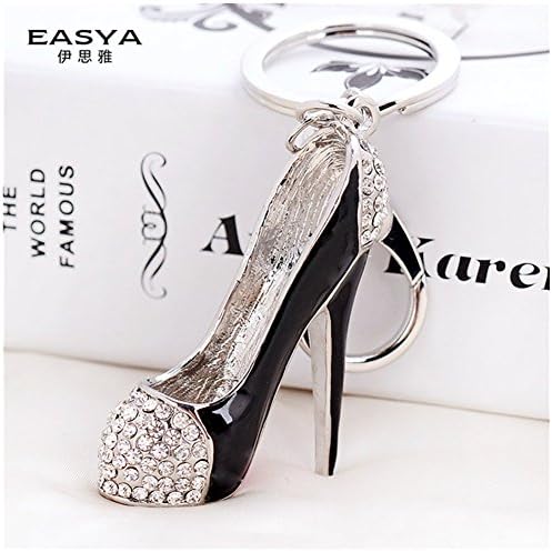 Creative European and American Alloy Rhinestone High Heels Shoes Style Keychain Car Totes Bags Pendants Gift (1 Pcs)