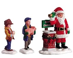 Lemax Christmas Caddington Village Donation Santa 3-Piece Figurine Set #52096