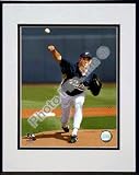 Greg Maddux 2007 Pitching Action Double Matted 8 x 10 Photograph in Black Anodized Aluminum Fra
