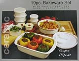 19 Piece Ceramic Bakeware Set with seal-tight lids